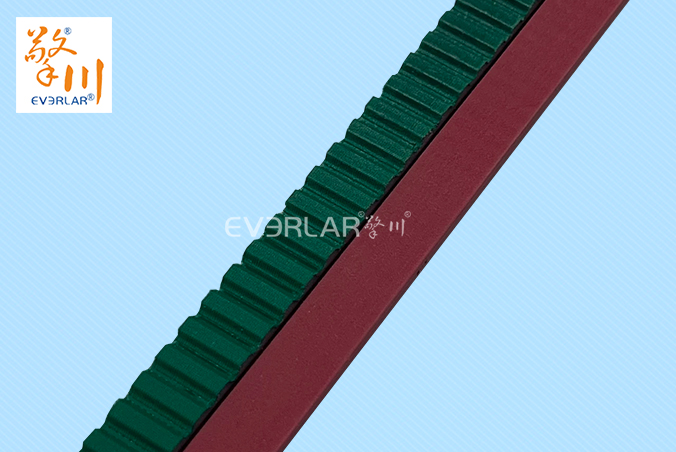 PU同步帶加綠布紅膠耐油耐磨食品行業(yè)自動(dòng)化生產(chǎn)線聚氨酯傳動(dòng)帶