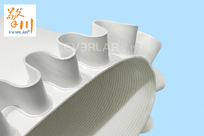 白色PVC輸送帶加裙邊耐磨抗腐蝕電子食品行業(yè)輸送機(jī)傳送帶廠家