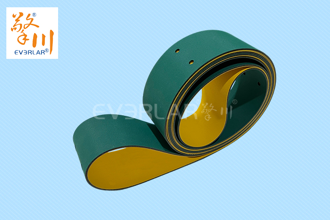 黃綠片基帶加打孔低噪音抗撕裂印刷紡織包裝行業(yè)高速傳動帶