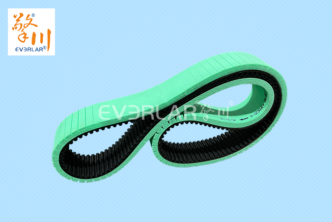 橡膠同步帶加綠色發(fā)泡膠防滑低噪音食品包裝傳動(dòng)帶齒形帶定制