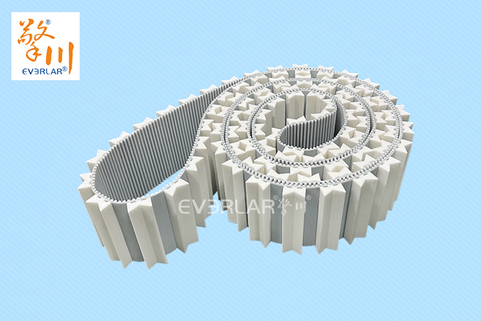 PU同步帶加V型擋塊食品包裝生產(chǎn)線工業(yè)傳動帶定制